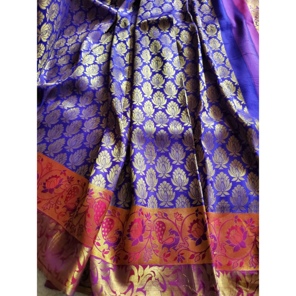 Women Pure Silk Royal Kanjivaram Saree Wedding Party Festive Handloom - Picture 6 of 16